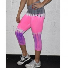 WOD RAGE - Leggings CAPRI TIE DYE - Gris