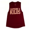 CAFFEINE & KILOS - "Bold logo" Women Muscle Tank  - Maroon