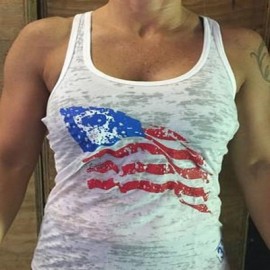 drwod 321 apparel cross training débardeur American Flag Femme blanc