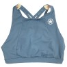 SAVAGE BARBELL - Brassière Femme "Sports Bra 6 Strap- High Chest "Blue Steel"