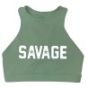 SAVAGE BARBELL - Brassière Femme "Sports Bra - High Neck "Moss"