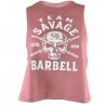 SAVAGE BARBELL -Racer  Crop Tank  Femme "TEAM SAVAGE" Rose