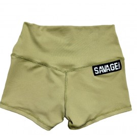 SAVAGE BARBELL - Short Femme Taille Haute "ARMY"