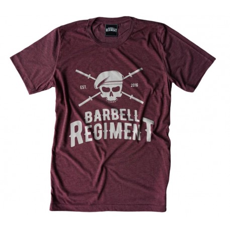 BARBELL REGIMENT -BARBELL Origin Tee Bordeaux  -Cross-Training Tee Shirt Homme
