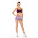 THE BARBELL CARTEL - Womens  Shorts Comp 2.5" CHECKER ORCHID"