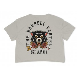 THE BARBELL CARTEL - T-shirt Femme "The  Broken ARROW CROP" SAND