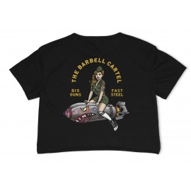 THE BARBELL CARTEL - T-shirt Femme "Bomber Girl  CROP" Noir