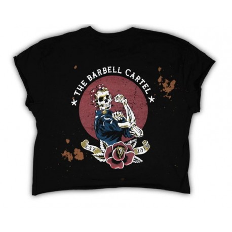 THE BARBELL CARTEL - Woman Tee American Traditional CROP" SAND